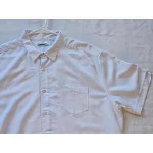 Cubavera Mens Sz 2XL White Shirt Short Sleeves‎ Button Up Cruise Hawaiian
